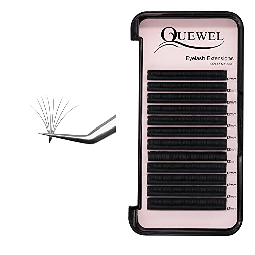 Volume Lash Extensions Thickness 0.07mm C Curl 12mm Rapid Blooming Easy Fan Mink Black|Thickness 0.05/0.07/0.10/0.12mm C/D Curl Length Single 8-18mm Mix-8-15mm Mix-9-16mm| (0.07-C-12mm)