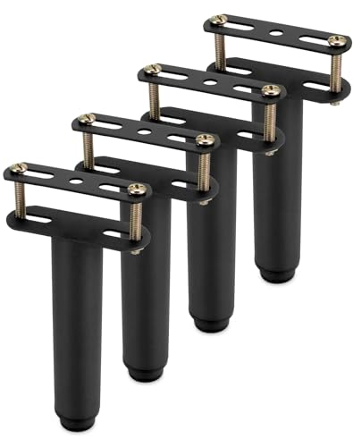 QWORK 4-Pack Steel Adjustable Height Bed Frame Support Legs, 7.08