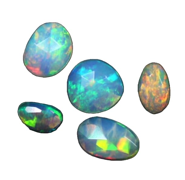 Opale éthiopienne naturelle facettée multi fire pour fabrication de bijoux fins