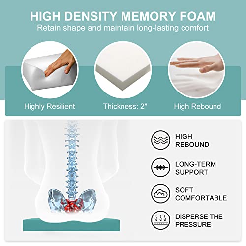 Wellsin Outdoor Chair Cushions For Patio Furniture - Patio Chair Cushions Set Of 4 - Waterproof Round Corner Outdoor Seat Cushions 17"X16"X2", Teal #TOP4