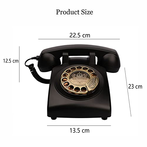 Teléfono fijo retro clásico con disco giratorio rojo miniatura 6
