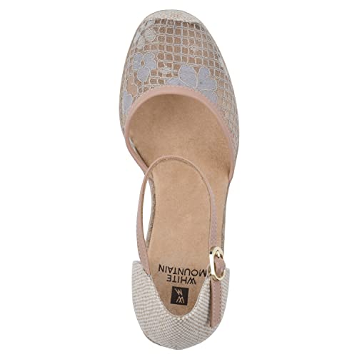 White Mountain Women's Mamba Espadrille Wedge Sandal, Blush/Mesh/Fabric, 9.5 W #TOP5