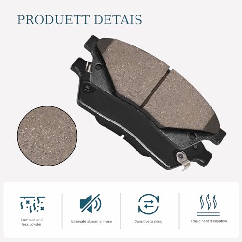 Image of D1422 Front Ceramic Brake Pads Kit Fit For Cadillac SRX 2010-2016, For Saab 9-4X 2011