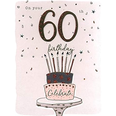Large Glittery 60th Birthday Greeting Card Cover