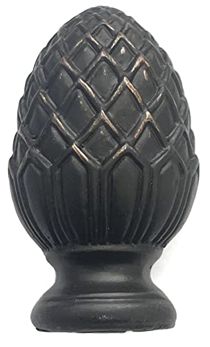 Image of Urbanest Pineapple Lamp Finial, 2-inch Tall, Distressed Black