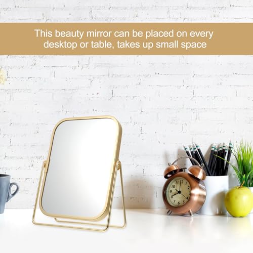 Espejo de maquillaje de doble cara con soporte estable para tocador YARNOW 4