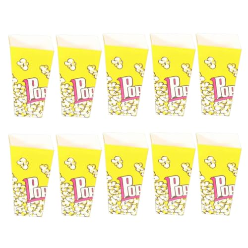 50pcs Triangle Paper Popcorn Bags for Candy Storage, Yellow Paper