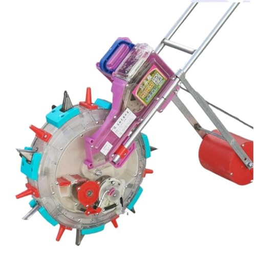 SRKATI Semillas Dispensador Fertilizante automático de Semillas impulsado a Mano Sembradora integrada Sembradora de maní Sembradora de maíz Sembradora de Soja Siembra Esparcidor(7 Seed Holes)