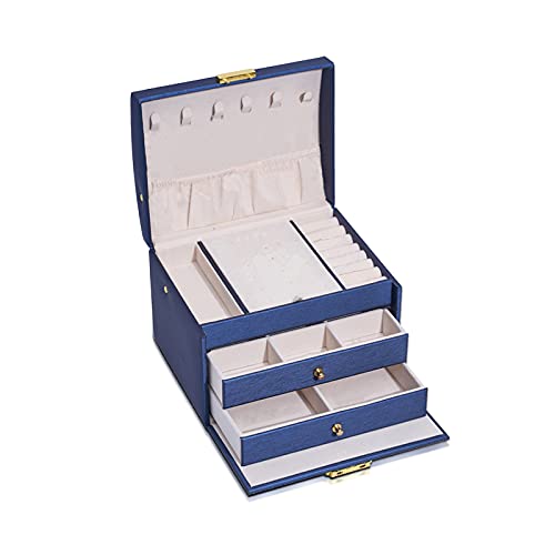 PROJEWE Boîte de Support de Bijoux Boîte à Bijoux Boîte de Rangement de Bijoux Boite à Objet Support de Boucle d'oreille Organisateur pour Bagues Boucles d'oreilles Collier Bracelets Cover