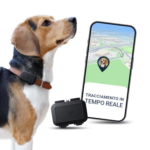 Salind GPS Tracker Per Cani 4G – Localizzatore GPS Per Cane Con Allarme Di Fuga, Tracciamento in Tempo Reale – 100% Impermeabile, Compatibile Con Tutti i Collari – Nero