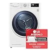 LG RH90V9AVHN Asciugatrice Smart a Carica Frontale 9 Kg, Classe C, Condensazione con Pompa di Calore, Wi-Fi con SmartThinQ, Eco Hybrid, Allergy Care, 60 x 69 x 85 cm - Bianco