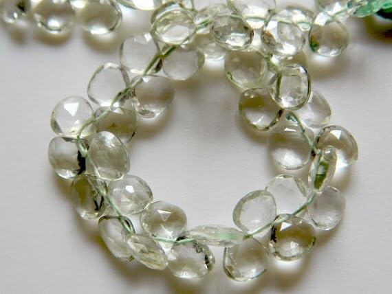 Améthyste verte en briolettes cœur pour créer vos bijoux d'été bohème chic