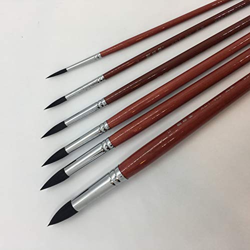 Xdt#960 Mop Round Tip Artist Paint Art Brush 6Pc Mixed Goat Acrylic Watercolor #2 #4 #6 #8 #10 #12 #TOP1