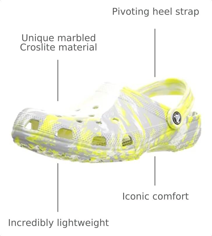 Image of Crocs Unisex Adult Classic Marbled Tie-dye Clogs