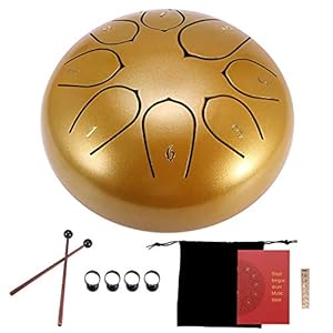 HITECHLIFE stalen tongtrommel van 15 cm (6 inch) met 8 tonen, trommel met drumsticks, draagzak, percussie-instrumenten…