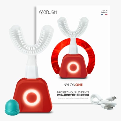 Y-Brush Elektrische Schallzahnbürsten (NylonOne, Erwachsene (12-99 Jahre), Rot)