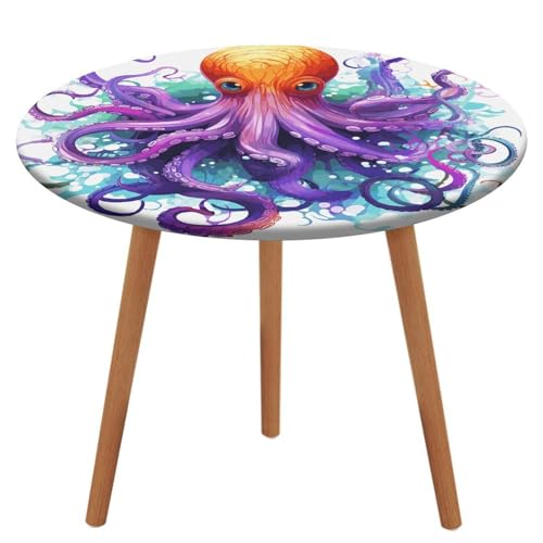 Nappe table salle à manger ronde ajustée extensible élastique pieuvre - 2