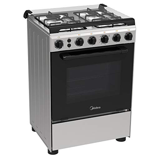 Midea 60x60 Gas Cooker 4 Burners with Full Safety Electric Ignition & cast Iron Pan Support BME62058 - FFD