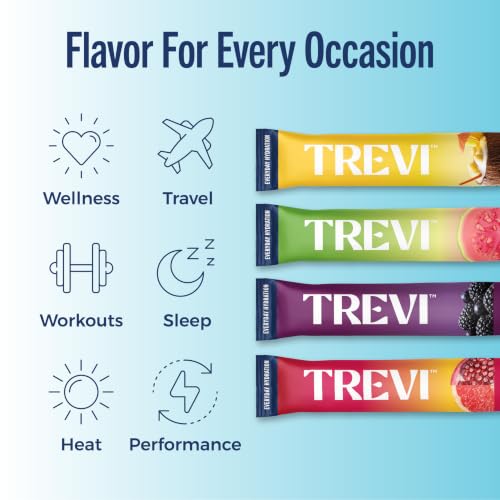 Image of TREVI Electrolytes Powder Packets, Sugar Free Hydration, Tropical 20 Pack | Essential Daily Drink Mix, 0 Sugar, Magnesium, Potassium, Vitamin C, Calcium, B6 & B12 Vitamins