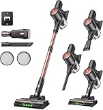 Vexilar Akku Staubsauger 45000Pa/ 45Mins/ 450W, 6-in-1 Staubsauger Kabellos, Akkustaubsauger mit LED Touchscreen, Abnehmbarer Akku, Klein und Leicht für Hartböden Teppiche Tierhaare