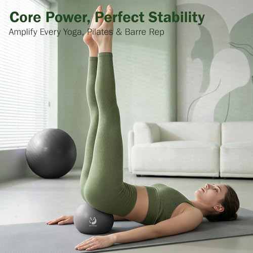 Image of Slim Panda Pilates Ball, 9 Inch Small Exercise Ball, Anti Burst Mini Yoga Ball for Stability, Workout, Barre, Core Strength, Physical Therapy, Balance, Stretching