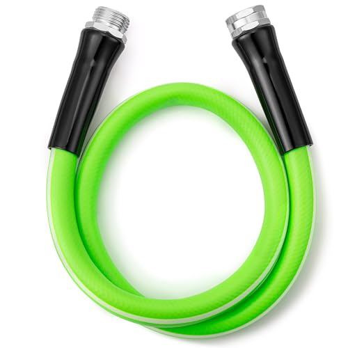 UNCO- Hybrid Polymer Leader Hose 5/8 ID x 3 FT Green 3/4 GHT Aluminum Fittings Drinking Water Safe Hose Reel Connecting Hose