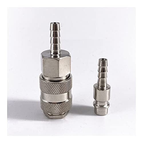 ezqnirk EU Type 1PCS Socket+1PCS Plug Pneumatic Fitting Quick Connector Hose Barb Coupler Adapter for Air Compressor,Hose Barb 6mm