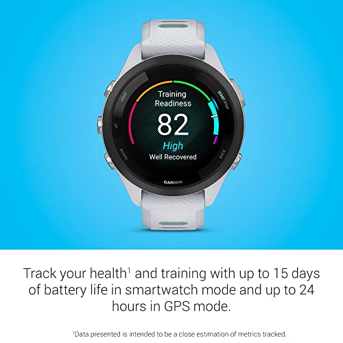 Image of Garmin Forerunner 265S Running Smartwatch, Colorful AMOLED Display, Training Metrics and Recovery Insights, Whitestone and Neo Tropic