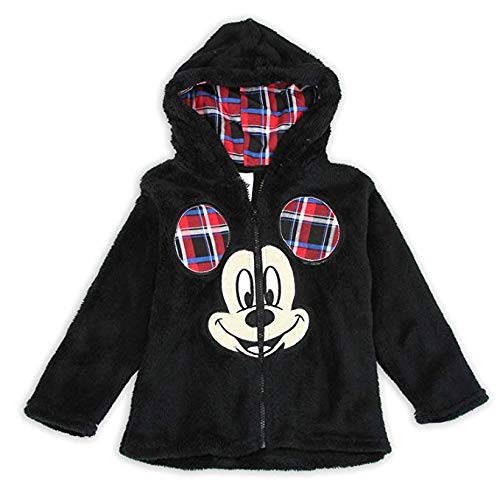 Disney Little Boys' Toddler Mickey Mouse Plush Zip Hoodie Jacket (4T)