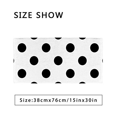 Vantaso Bath Hand Towels Set Of 1 Black White Polka Dot Soft And Absorbent Washcloths Kitchen Hand Towel For Bathroom Hotel Gym Spa #TOP1