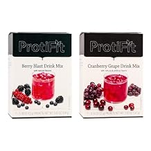 PROTIFIT - High Protein Berry Blast & Cranberry Grape Fruit Drink 2 Pack, 15g Protein, Low Calorie, Sugar Free, Ideal Protein Compatible, 7 Servings Per Box, 2 Pack