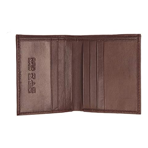RAS WALLETS RFID Safe Soft Genuine Leather Credit Card and Banknote Pocket Slimline Wallet 122 (Brown) Cover