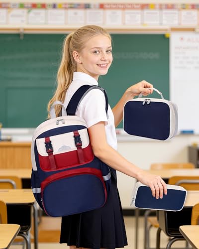 Image of Toddler Backpack for Boys Kids Girls 4-8 Small Toddler Preschool Backpack | 3-in-1 set for elementary middle school, 15-inch backpacks, insulated lunch bag, pencil case, back to school