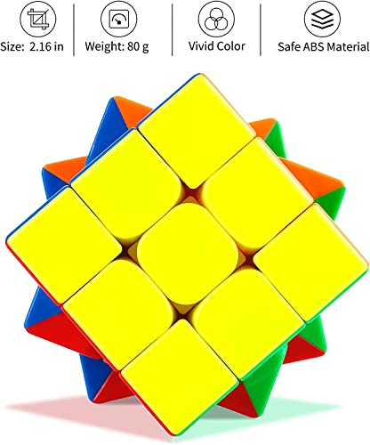 Image of Magic Cube - Smoothly Stickerless High Speed 3x3x3 for Kids, Speedy Stress Buster Brainstorming Puzzle Game, Mind Games for 14 Years and Up, Multi