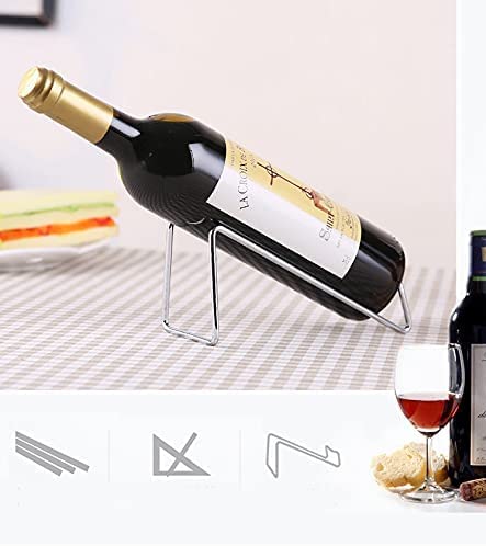 FrontierDecoration Frontier Simple Chrome Steel Wine Bottle Holder Tabletop Wine Rack