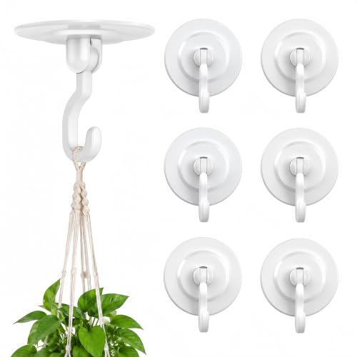 6-Count Keno 360° Swivel Adhesive Ceiling Hooks (White) $7.97 ($1.32 each) - image 1