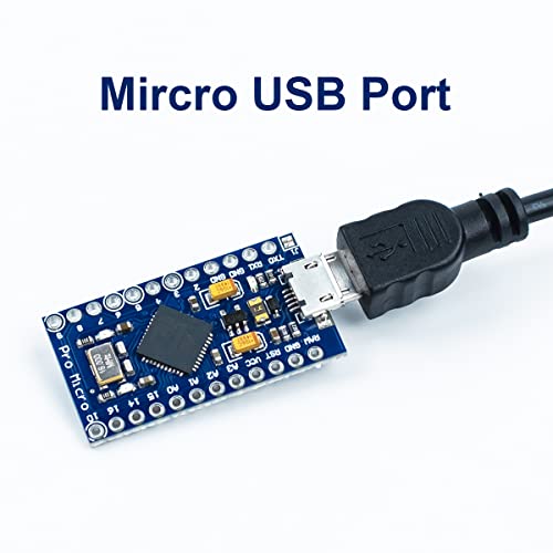 Hosyond 3pcs Pro Micro ATmega32U4 for Leonardo 5V 16MHz Development Board Micro-Controller Compatible with Arduino IDE