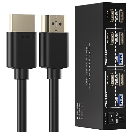 Amazon.co.jp: 【8K HDMI 2入力2出力】HDMI KVM 切替器 USB3.0 2