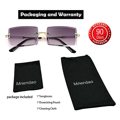 Image of Rectangle Sunglasses for Women Men Fashion Retro Rimless Frameless Tinted Lens Sun Glasses Shades 2026 Stylish