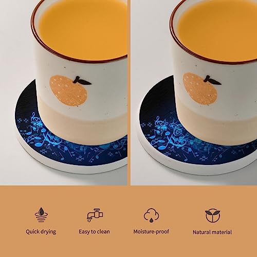 Diatomite notes de musique bleues 10cm sous-verre isolant table