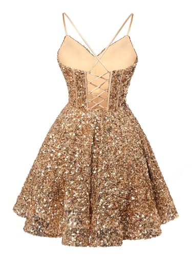 Sequin Homecoming Dresses for Teens 2024 Short Sparkly Prom Cocktail Party Gowns MO0332
