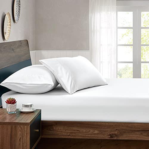 FreshCulture Twin Fitted Sheets, Bulk Pack of 6, Deep Pocket, Soft Microfiber Bottom Sheets for Home, Salons, Hotels, Twin Size Fitted Sheets Only (White)