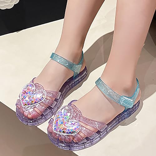 IWIHMIV Jelly Sandals For Girls Summer Flat Slip On Sandals Ankle Strap Dress Flower Wedding Party Toddler Jelly Sandals3