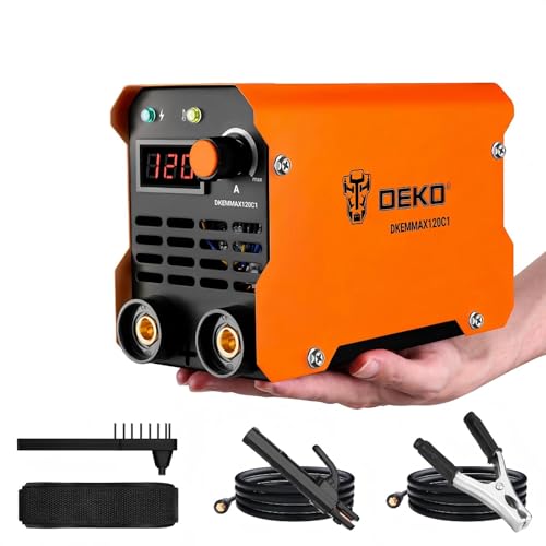 Mini Stick WelderDEKO 120A 220V MMA ARC Welder for Home Repair Metal Welding DIY Bicycle Repair Portable Welding Machine with Adjustable Shoulder Strap for Welders