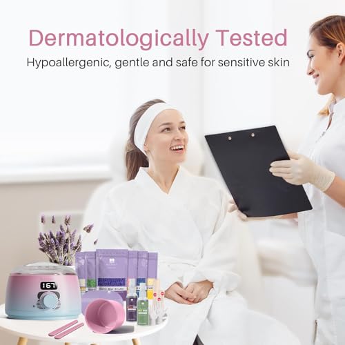 BLITZWAX Brazilian and Bikini Waxing Kit for Women, Hard Wax Warmer for Face, Legs and Body, At Home Hair Removal Kit, Beginner Friendly, Quick Heating, Pink and Blue Gradient Color - Image 4