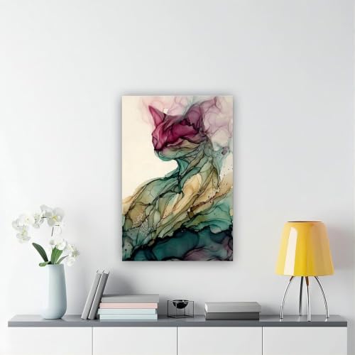Impression sur toile chat éthéré 50x75 cm pour décoration de chambre