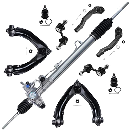 Image of Detroit Axle - Front 9pc Rack and Pinion Kit for 97-01 Honda CR-V, Power Steering Rack and Pinion Upper Control Arms Outer Tie Rods Sway Bars Lower Ball Joints 1997 1998 1999 2000 2001 Replacement
