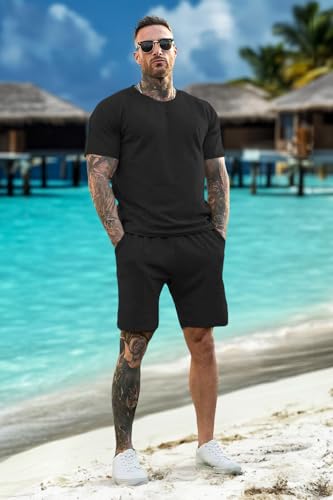 GINGTTO Mens Short Sets 2 Piece Outfits Fashion Summer Tracksuits Casual Set2