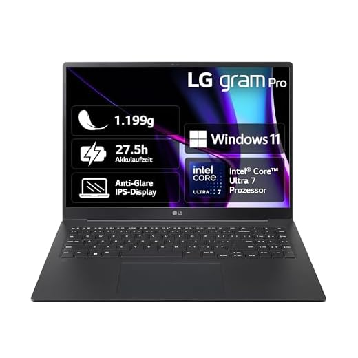 2024 LG gram Pro 16 Zoll Notebook - 1199g Intel Core Ultra7 Laptop (32GB RAM, 2TB Dual SSD, 24,5h Akkulaufzeit, IPS Panel Anti-Glare Display, Win 11 Home) - Schwarz