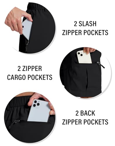 Mens Hiking Cargo Shorts 7" Inseam 6 Zipper Pockets Stretch Quick Dry Lightweight Short for Golf Casual Fishing Work3